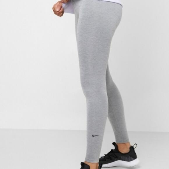 NIKE Heathered Gray One Dri-Fit Workout Running Active Legging Bottoms Size M - Picture 12 of 13